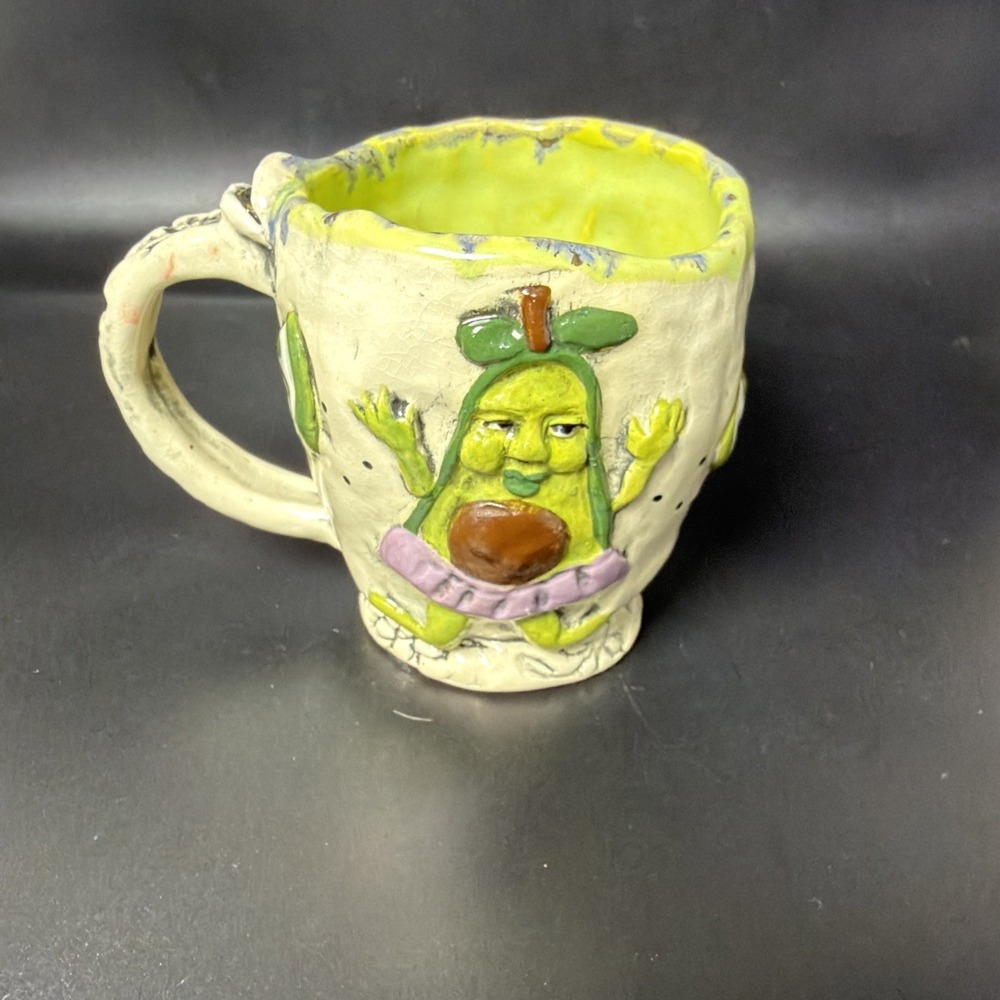 Betsy Oh Art Avocado Troll/witch Handmade One Of Kind Eye Handle Goth Whimsical
